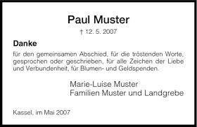 Mit einer liebevoll gestalteten todesanzeige, die du mit unseren . Traueranzeigen Von Paul Muster Trauer Hna De