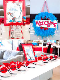 Cat In The Hat Inspired 3rd Birthday Party Dr Suess Birthday Party Ideas Birthday Party Printables Twin Birthday Parties