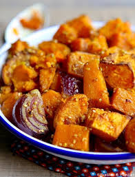 Courge Butternut Et Patate Douce Aux Epices Et Graines Recette Recettes De Cuisine Recette Courge Recette Legume