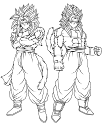 Download or print this amazing coloring page: Ssj4 Gogeta Coloring Pages