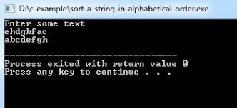 · for loop from i=0 to i C Program To Sort A String In Alphabetical Order