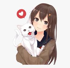 Hi, all you beautiful ladies! Hairstyle Black Hair Hair Anime Girls With Cats Hd Png Download Transparent Png Image Pngitem