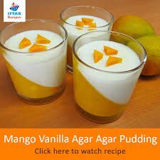Mango Vanilla Agar Agar Pudding China Grass Mango Pudding Pudding Recipes