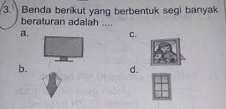 Limas adalah bangun ruang yang dibatasi oleh sebuah segi banyak (sebagai alas) dan beberapa sisi segitiga yang bertemu pada satu titik puncak.limas terdiri dari beberapa macam tergantung pada bentuk alasnya. Benda Berikut Yang Berbentuk Segi Banyak Beraturan Adalah Brainly Co Id