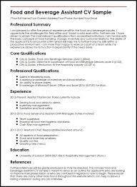 Maybe you would like to learn more about one of these? Food And Beverage Assistant Cv Example Myperfectcv