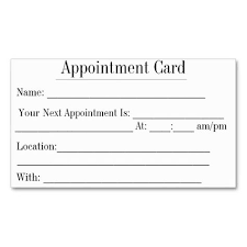 Simple Appointment Cards In White Double Sided Standard Business Cards Pack Of 100 Appointment Cards Card Templates Free Business Card Appointment