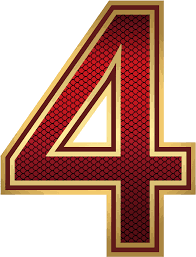 Red And Gold Number Four Png Image Gallery Yopriceville High Quality Images And Transparent Png Free Cl Red And Gold Alphabet Letters Design Free Clip Art