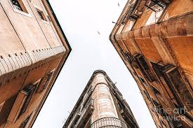 Barcelona City Gothic Quarter Spain Urban Perspective View Downtown Looking Up Photograph By Radu Bercan