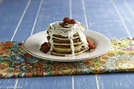 {make ready 1 1/2 tsp of vickys best egg replacer for vegan baking + 3tbsp water. Copycat Ihop Cinn A Stack Pancakes