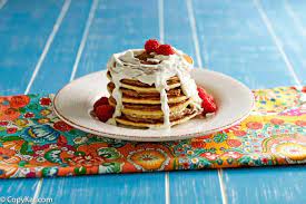 {make ready 1 1/2 tsp of vickys best egg replacer for vegan baking + 3tbsp water. Copycat Ihop Cinn A Stack Pancakes