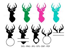 Deer family forest svg, deer svg, deer head svg, reindeer, animal, stag, doe, ekg, buck silhouette png eps dxf vinyl decal digital cut files. Deer Monogram Clipart Deer Head Bundle Graphic By Redcreations Creative Fabrica