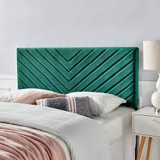 Obviously, it imparts superior sturdiness. Amazon Com Modway Alyson Angular Channel Tufted Performance Velvet Full Queen Headboard In Teal
