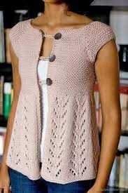 Kisa Kollu Dugmeli Orgu Bayan Yelek Modeli Moda Orgu Hirkalar