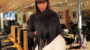 Short weave hairstyle for african women. How To Cut A Bob In A Weave Black Hairstyles Youtube