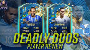 See their stats, skillmoves, celebrations, traits and more. 500k Deadly Duo 91 Totssf Alex Teixeira 91 Totssf Johnathan Player Review Fifa 20 Ultimate Team Youtube