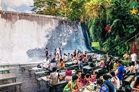 Amazing restaurant located near a beautiful waterfall at the villa escudero resort in the philippines offers unique and memorable dining experience. Labassin Waterfall Restaurant In Philippines Is A Must Visit