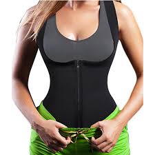 Us 14 99 15 Off Women Black Underbust Neoprene Shaper Gymwear Waist Trainer Plus Size Vest Corset Zipper Slimming Underwear Waist Cincher Tops In