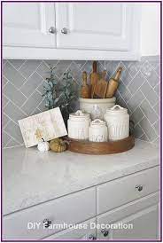 Most modern farmhouse kitchen cabinets are white, but any color can work when paired with the right hardware, countertops, and accessories. Diy Easy And Great Farmhouse Decor Ideas Diyfarmhouse Farmhousedecor Kitchen Counter Decor Home Decor Kitchen Farmhouse Kitchen Decor