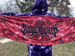 NEW SVDDEN DEATH Blood red pashmina silk spandex comes with extra goodies.  Limited edition riddim, lost lands, dubstep edm merch