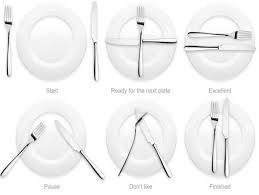 The couple's date and monogram were infused into the design, and light blue runners tied. Table Etiquette How You Place Your Cutlery And What It Says The Times Of India