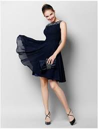 Australia Formal Dresses Cocktail Dress Party Dress Dark Navy A Line Bateau Short Knee Length Chiffon Girls Formal Dresses Formal Dresses Australia Cheap Formal Dresses
