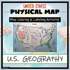 The optional $9.00 collections include related maps—all 50 of the united states, all of the earth's continents, etc. Us Physical Map Activity Label And Color Us Physical Features Tpt