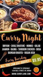 Indian Food Curry Restaurant Video Template Food Indian Food Menu Restaurant Flyer