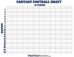 Your 2020 fantasy football draft might go down as the toughest in history. Printable 12 Team Fantasy Football Draft Board Free