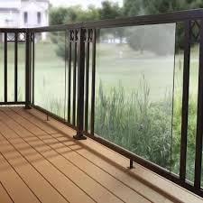 Peak Aluminum Railing 6 In Clear Glass Panel Kit 50710 The Home Depot Balcony Railing Design Railings Outdoor Patio Railing