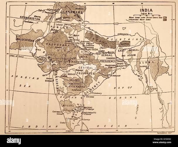 Map of british india hi-res stock photography and images - Alamy