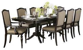 The d6004 traditional dining collection highlights a double pedestal dining table with immensely elegant upholstered chairs. Homelegance Marston Double Pedestal Dining Table Dark Espresso Dining Tables By Beyond Stores Houzz