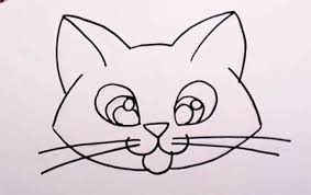 Once we have the head in place we can draw the ears by adding rounded triangles to the top. Drawing Head Cat Face Drawing Easy