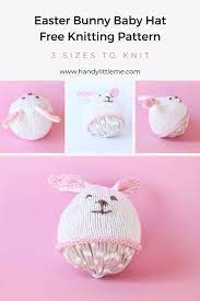 Easter Bunny Hat Knit Flat In 2021 Baby Hat Knitting Patterns Free Easter Bunny Hat Bunny Hat