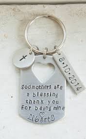 Godmother Godfather Godparent Hand Stamped Personalized Keychain Godparent Gifts God Parents Godmother Gifts
