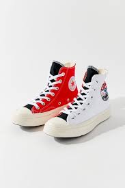 Black And White Chucks With Red Heart Converse Chuck 70 Logo Play High Top Sneaker In 2020 Hype Shoes High Top Sneakers Converse Logo