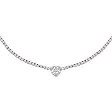 New to old vintage inspired tennis necklace. Diamond Illusion Heart Tennis Necklace 18k Adina S Jewels