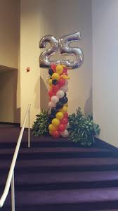 Red Black And Gold Balloon Arch Red White Black And Yellow Balloon Columns With Numbers Toppers By Extra Pop By Yolanda Black Balloons Yellow Balloons Custom Balloons