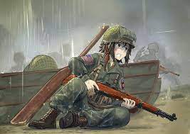 Check out this fantastic collection of world war ii wallpapers, with 52 world war ii background images for your desktop, phone or tablet. Hd Wallpaper World War Ii Anime Girls M1 Garand Original Characters Wallpaper Flare