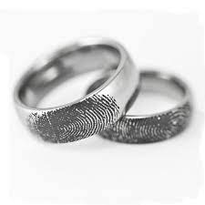 Couples Custom Engraved Tungsten Fingerprint Rings His And Etsy Engagement Ring White Gold Vintage Engagement Rings Sapphire Unique Diamond Rings