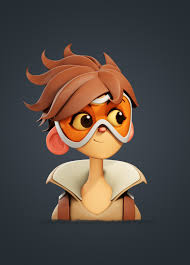 Artstation Stylized Tracer From Overwatch Fanart Sebastian Cavazzoli