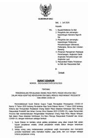 Se Gubernur Bali Nomor 01 Tahun 2021 Jdih Pemerintah Provinsi Bali
