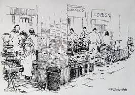 Market Day Pl Mercadal Barcelona Joaquim Frances Ink Sketches Of People Learn Art Art