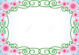 Floral border decoration with geometric and roses for wedding or greeting cards composition. Floral Border With Pink Flowers And Green Spiral Leaves Royalty Free Cliparts Vectors And Stock Illustration Image 5784164