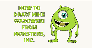 Mike wazowski è un piccolo mostro verde con un solo occhio e frequenta la scuola elementare. How To Draw Mike Wazowski From Monsters Inc Really Easy Drawing Tutorial