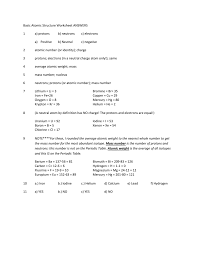 Atomic structure worksheet answer key 7th grade. Basic Atomic Structure Worksheet Answers
