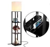 Maxwell LED USB port Shelf Floor Lamp Japanese Chinese Decor Hone Lighting