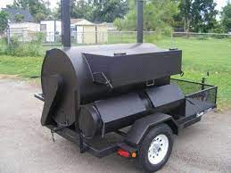 Trailer Bbq Smoker Grill With A Rotisserie Bbq Grill Smoker Bbq Rotisserie Custom Bbq Pits