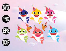 Baby Shark Party Hats Svg Bundle Baby Shark Png Clipart Baby Shark Birthday Decor Party Decor Svg Png Eps Download File Designbtf Com