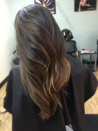 Bright colors on black hair. Subtle Brown Painted Highlights For Dark Brown Black Hair Types Ombre Balayage Summer Hair Color For Brunettes Highlight Hair Dye Black Hair With Highlights