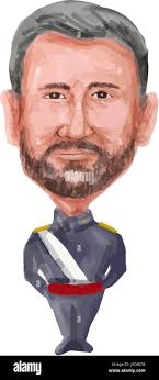 Water color caricature illustration of the king of Spain, Felipe VI full  name Felipe Juan Pablo Alfonso de Todos los Santos de Borbon y Grecia of  vie Stock Photo
